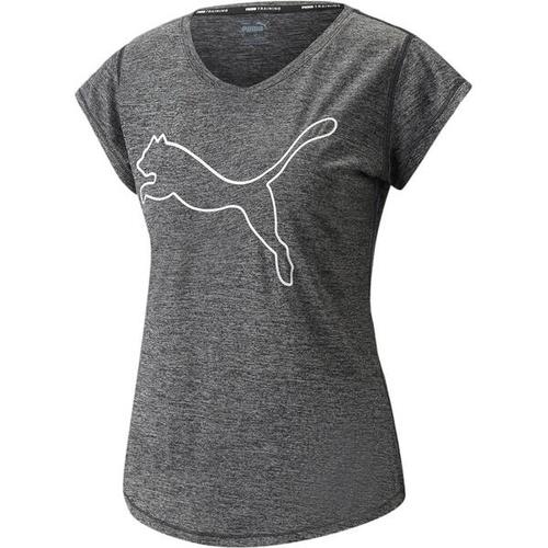 PUMA Damen Shirt Train Favorite Heather Cat, Größe XL in Schwarz