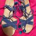 J. Crew Shoes | Jcrew Blue Suede Tie Up Sandals | Color: Blue | Size: 10