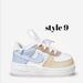 Nike Shoes | Baby/Toddler Nike Air Force 1 Low Custom Painted Sneaker | Color: Blue/Cream | Size: Various