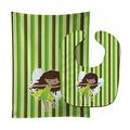 Caroline's Treasures BB6912STBU Baby Bib & Burp Cloth, Green Fairy Stripes, Large