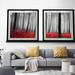 Picture Perfect International "Autumn Woods" 2 Piece Outdoor Art Print On Silver Aluminum By Photoinc Studio Metal in Black/Red | Wayfair