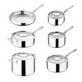 Tri Ply by Bergner - 11 Pc Tri Ply Clad Pots & Pans Cookware Set, 11 Pieces, Polished Stainless Steel in Blue/Gray | 10 W in | Wayfair BG-9968-MM