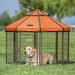 Advantek Pet Gazebo Dog Kennel Metal in Orange/Gray/Green | 44.5 H x 49.3 W x 49.3 D in | Wayfair 23404DS