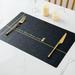 Umber Rea Waterproof 2 Piece Placemat Set Leather in Black | 11.8 H x 17.7 W in | Wayfair 02WDN7327QVE5R9JENF