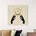 Dakota Fields Celestial Hands 2, Minimal Mystical Eye Modern Gold Canvas Wall Art Print For Bedroom Canvas/ in Black | Wayfair