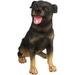 Red Barrel Studio® Lifelike Sitting Rottie Rottweiler Puppy Dog Miniature Figurine Resin in Black/Yellow | 2.5 H x 2.25 W x 1.5 D in | Wayfair