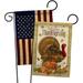 The Holiday Aisle® Rafayel Thanksgiving Turkey 2-Sided Polyester 19 x 13 in. Garden flag in Black/Brown | 18.5 H x 13 W in | Wayfair