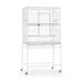 Tucker Murphy Pet™ 59.25" Iron Flat Floor Bird Cage w/ Wheels Steel in Gray/Blue | 59.25 H x 20.5 W x 31.13 D in | Wayfair F047