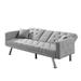 Orren Ellis Vonzay Twin 75.59" Wide Cushion Back Convertible Sofa Wood/Linen in Gray | 31.1 H x 75.59 W x 30.7 D in | Wayfair