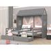 Harper Orchard Twin House Bed w/ 2 Drawers Wood in Gray | 81 H x 80 W x 84 D in | Wayfair 2A82C612AF5745FEAFBAF0DCEE4C0EB7