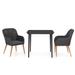 Corrigan Studio® Patio Dining Set Outdoor Dining Set Table & Chair Set for Garden Glass/Wicker/Rattan in Black | 29.1 H in | Wayfair