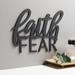 Trinx Faith Over Fear Inspirational Wall Art Plaque On Rustic 1/4" Thick For Hanging Or Shelf Display In The Kitchen Office Or Family Room | Wayfair