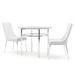 Everly Quinn Dining Metal 3-Piece Dining Table Set Metal in Gray/White | 30.25 H x 39 W x 39 D in | Wayfair 508EEBF41DB844E5AF539643021E430B