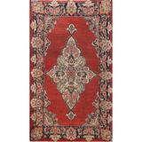 Antique Traditional Floral Mahal Persian Area Rug Handmade Wool Carpet - 4'4" x 6'6"