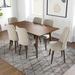 Artemsis 7-Piece Mid-Century Dining Set w/ 6 Velvet Dining Chairs in Beige