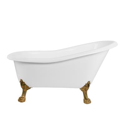 Randolph Morris Paris Acrylic Slipper Clawfoot Tub - No Faucet Drillings - Lion Paw Feet RMA57SL0WLPBB