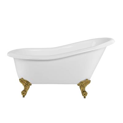 Randolph Morris Aurora 57 Inch Acrylic Slipper Clawfoot Tub - No Faucet Drillings - Imperial Ball & Claw Feet RMA57SL0WIBB