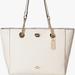 Coach Bags | Coach Women's Pebbled Turnlock Chain Tote 27 | Color: Cream | Size: Os