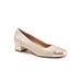 Extra Wide Width Women's Daisy Block Heel by Trotters in White Pearl (Size 9 WW)