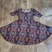 Lularoe Dresses | Lularoe Nicole Dress Large Multicolor | Color: Blue/Pink | Size: L