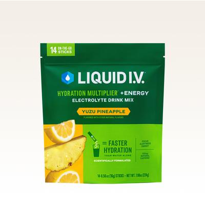 Liquid I.V. Yuzu Pineapple Powdered Energy Multiplier (14 Pack) - Energy Drink Mix Packets