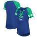 Women's New Era Royal/Green Seattle Seahawks Legacy Lace-Up Raglan T-Shirt