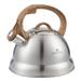 Creative Home 2.3 Qt. Stainless Steel Whistling Tea Kettle Teapot w/ Ergonomic Wood Rubber Touching Handle, Satin Finish Stainless Steel | Wayfair