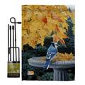 Breeze Decor Autumn Birdbath Garden Friends Birds Impressions Decorative 2-Sided Polyester 18.5 x 13 in. Flag Set | 18.5 H x 13 W in | Wayfair