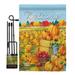 Breeze Decor Pumpkin Patch Harvest & Autumn Impressions 2-Sided Polyester 18.5 x 13 in. Flag Set in Orange/Red/Blue | 18.5 H x 13 W in | Wayfair