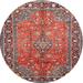 Red 72 x 72 x 0.08 in Area Rug - Bloomsbury Market Phang Oriental Machine Woven Multi Area Rug Polyester/Chenille | 72 H x 72 W x 0.08 D in | Wayfair