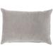 "Mina Victory Life Styles Solid Velvet Grey Throw Pillows 14"" x 20"" - Nourison 798019077365"