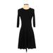 Lark & Ro Casual Dress - A-Line: Black Solid Dresses - Women's Size X-Small