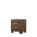 Transitional Wooden Frame Rectangular Nightstand with 2 Drawers, Oak