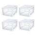 Sterilite 27 Quart Clear & White Plastic Storage Bin with One Drawer (4 Pack) - 4.5