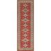 Geometric Red Kazak Oriental Wool Runner Rug Hand-knotted Carpet - 2'8" x 9'7"