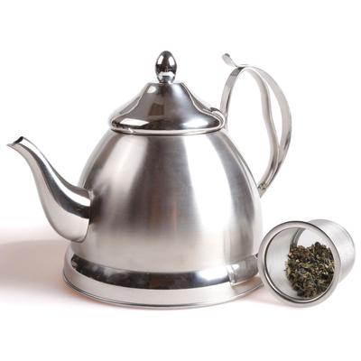 Creative Home Nobili-Tea 2.0 Quart Stainless Steel Tea Kettle Tea Pot with Removable Infuser Basket