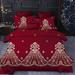 DCP 3 Pieces Printed Bedding Comforter Sets Red Comforter
