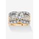 Women's Gold over Silver Bridal Ring Set Cubic Zirconia (5 5/8 cttw TDW) by PalmBeach Jewelry in Gold (Size 8)