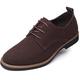 Mens Suede Shoes Dress Shoes Classic Oxford-Fashion Lace Up Derby Shoes Brown UK 10