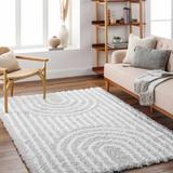 Akela 6'7" x 9'6" Arctic Stone/Medium Gray/Smoke/Gray/Neutral/Light Gray/White Area Rug - Hauteloom