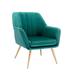Porthos Home Hania Dining Chair, Velvet Upholstery, Gold Chrome Legs