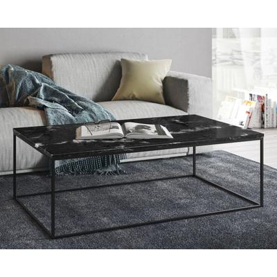 TemaHome »Gleam« Couch- und Beistelltisch Marmor Gleam 75 / Metall Schwarz / Marmor Schwarz