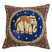 AeraVida Cotton Animal Print 16.5" Throw Pillow Cover Cotton in Blue | 16.5 H x 16.5 W x 2 D in | Wayfair HW-0018-BLU