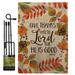 Breeze Decor Give Thanks Unto the Lord Impressions 2-Sided Polyester 18.5 x 13 in. Flag Set in Orange | 18.5 H x 13 W in | Wayfair