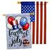 Breeze Decor Celebrate Fourth of July Impressions Decorative 2-Sided 40 x 28 in. 2 Piece House Flag Set in Red/White | 40 H x 28 W in | Wayfair