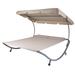 Arlmont & Co. 79" Long Double Chaise w/ Cushions Metal in Brown | 62 H x 64 W x 79 D in | Outdoor Furniture | Wayfair
