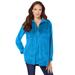 Plus Size Women's Corduroy Big Shirt by Roaman's in Iris Blue (Size 38 W) Button Down