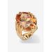 Women's Yellow Gold-Plated Champagne Cubic Zirconia Cocktail Ring by PalmBeach Jewelry in Cubic Zirconia (Size 9)