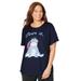 Plus Size Women's Disney Navy Eeyore Short-Sleeve Tee by Disney in Navy Eeyore (Size M)