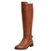 Wide Width Women's The Milan Regular Calf Boot by Comfortview in Cognac (Size 10 1/2 W)